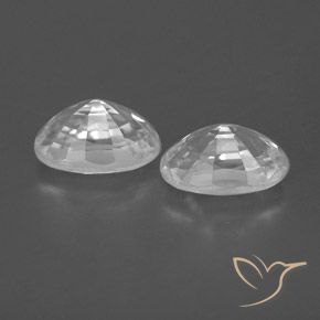 Gemme di Zircone Bianco naturale da 1.75 ct, Ovale, VVS-VS