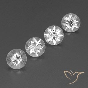 Gemme di Zircone Bianco naturale da 3.63 ct, Rotondo, VVS-VS