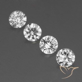 3.51ctw Naturale Bianco Zircone, Rotondo, VVS-VS