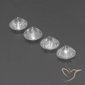 Gemme di Zircone Bianco naturale da 3.51 ct, Rotondo, VVS-VS