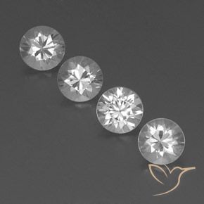 3.76ctw Naturale Bianco Zircone, Rotondo, VVS-VS