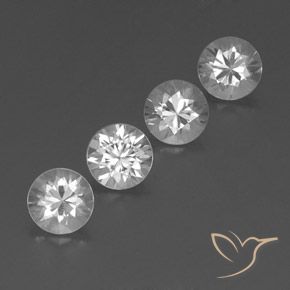 Gemme di Zircone Bianco naturale da 3.76 ct, Rotondo, VVS-VS