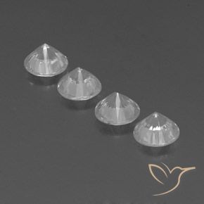 Gemme di Zircone Bianco naturale da 3.76 ct, Rotondo, VVS-VS