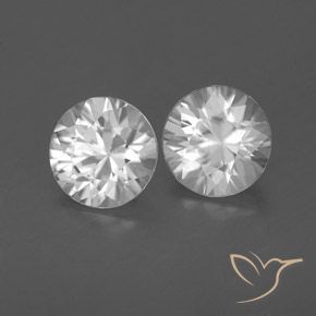 Gemme di Zircone Bianco naturale da 1.85 ct, Rotondo, VVS-VS