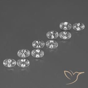 Gemme di Zircone Bianco naturale da 8.40 ct, Ovale, VVS-VS
