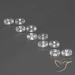 8.29ctw Naturale Bianco Zircone, Ovale, VVS-VS