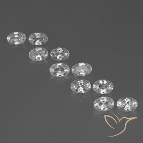 7.61ctw Naturale Bianco Zircone, Ovale, VVS-VS
