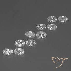 Gemme di Zircone Bianco naturale da 7.61 ct, Ovale, VVS-VS