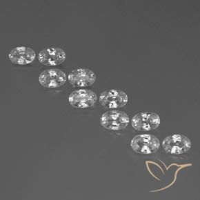 7.53ctw Naturale Bianco Zircone, Ovale, VVS-VS