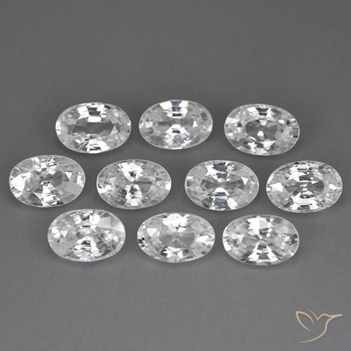 Gemme di Zircone Bianco naturale da 7.20 ct, Ovale, VVS-VS
