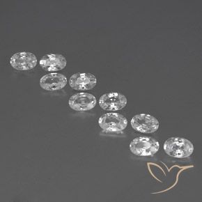 6.87ctw Naturale Bianco Zircone, Ovale, VVS-VS