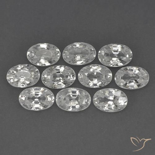 7.21ctw Naturale Bianco trasparente Zircone, Ovale, VVS-VS