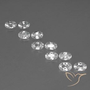 7.34ctw Naturale Bianco Zircone, Ovale, VVS-VS