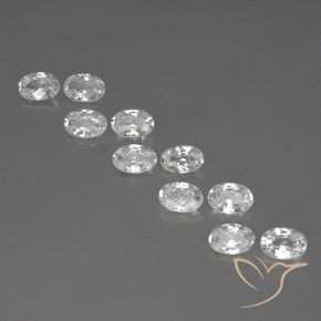 6.77ctw Naturale Bianco Zircone, Ovale, VVS-VS