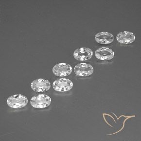Gemme di Zircone Bianco naturale da 6.61 ct, Ovale, VVS-VS