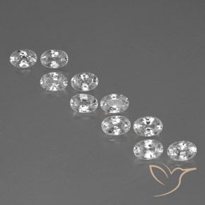 7.82ctw Naturale Bianco Zircone, Ovale, VVS-VS