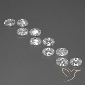 7.08ctw Naturale Bianco Zircone, Ovale, VVS-VS
