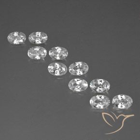 7.50ctw Naturale Bianco Zircone, Ovale, VVS-VS
