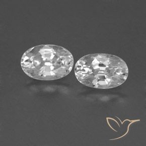 1.70ctw Naturale Bianco Zircone, Ovale, VVS