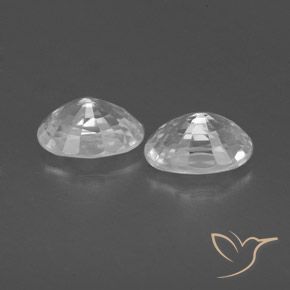 Gemme di Zircone Bianco naturale da 1.60 ct, Ovale, VVS-VS