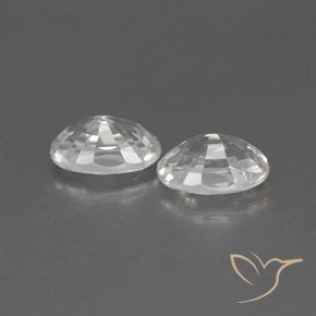Gemme di Zircone Bianco naturale da 1.65 ct, Ovale, VVS-VS