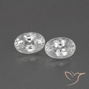 1.75ctw Naturale Bianco Zircone, Ovale, VVS-VS