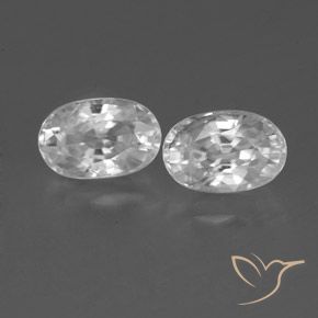 1.66ctw Naturale Bianco Zircone, Ovale, VVS-VS