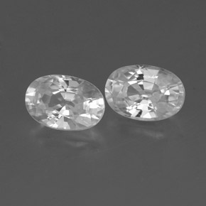 Zircone naturale bianco da 1,59 ct, taglio ovale, VVS-VS