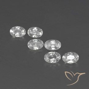 4.49ctw Naturale Bianco Zircone, Ovale, VVS-VS