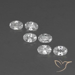 4.57ctw Naturale Bianco Zircone, Ovale, VVS-VS