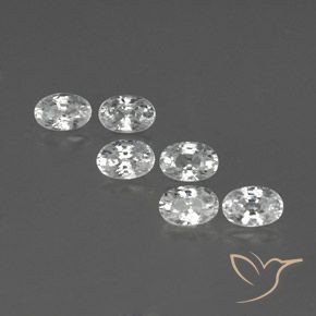 4.98ctw Naturale Bianco Zircone, Ovale, VVS-VS