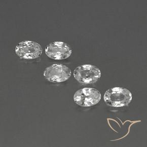 4.26ctw Naturale Bianco Zircone, Ovale, VVS-VS