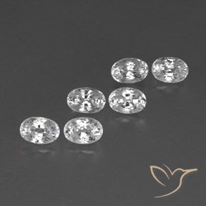 Gemme di Zircone Bianco naturale da 5.19 ct, Ovale, VVS-VS