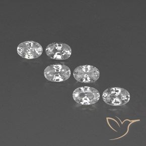 4.40ctw Naturale Bianco Zircone, Ovale, VVS-VS