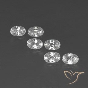 4.93ctw Naturale Bianco Zircone, Ovale, VVS-VS