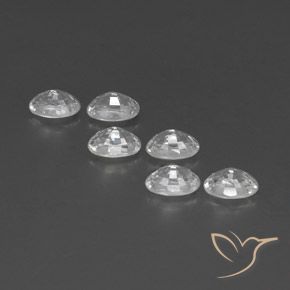 Gemme di Zircone Bianco naturale da 4.93 ct, Ovale, VVS-VS