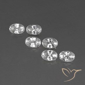 4.76ctw Naturale Bianco Zircone, Ovale, VVS-VS