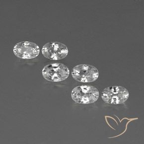 4.72ctw Naturale Bianco Zircone, Ovale, VVS-VS