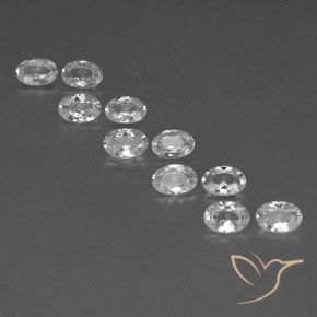 6.62ctw Naturale Bianco Zircone, Ovale, VVS-VS