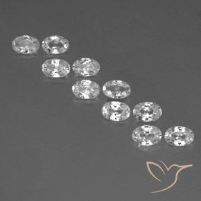 6.94ctw Naturale Bianco Zircone, Ovale, VVS-VS