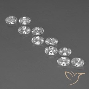 7.92ctw Naturale Bianco Zircone, Ovale, VVS-VS