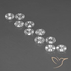 7.73ctw Naturale Bianco Zircone, Ovale, VVS-VS
