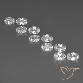 7.59ctw Naturale Bianco Zircone, Ovale, VVS-VS