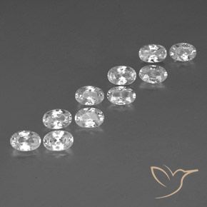 Gemme di Zircone Bianco naturale da 7.59 ct, Ovale, VVS-VS
