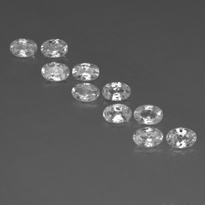 Zircone naturale bianco da 6,89 ct, taglio ovale, VVS-VS