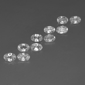 Zircone naturale bianco da 6,89 ct, taglio ovale, VVS-VS