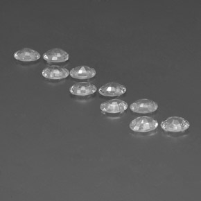 Zircone naturale bianco da 6,89 ct, taglio ovale, VVS-VS