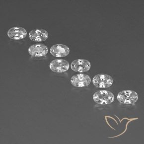 7.73ctw Naturale Bianco Zircone, Ovale, VVS-VS