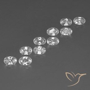 Gemme di Zircone Bianco naturale da 7.73 ct, Ovale, VVS-VS