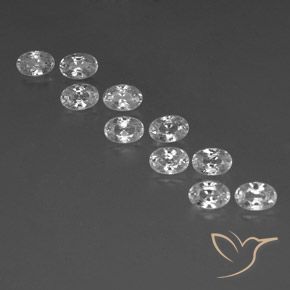 8.07ctw Naturale Bianco Zircone, Ovale, VVS-VS